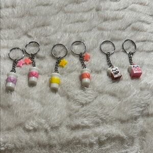 Cute Milk Carton Keychains charms 6 each or 2/10$!